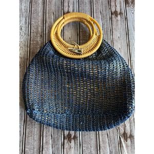 3/$25**Vintage Coldwater Creek | Woven Wicker Straw Tote
